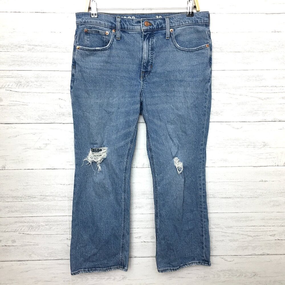 J. Crew Women's Jeans 9" Billie Demi Boot Crop Distressed size 30 length 26"